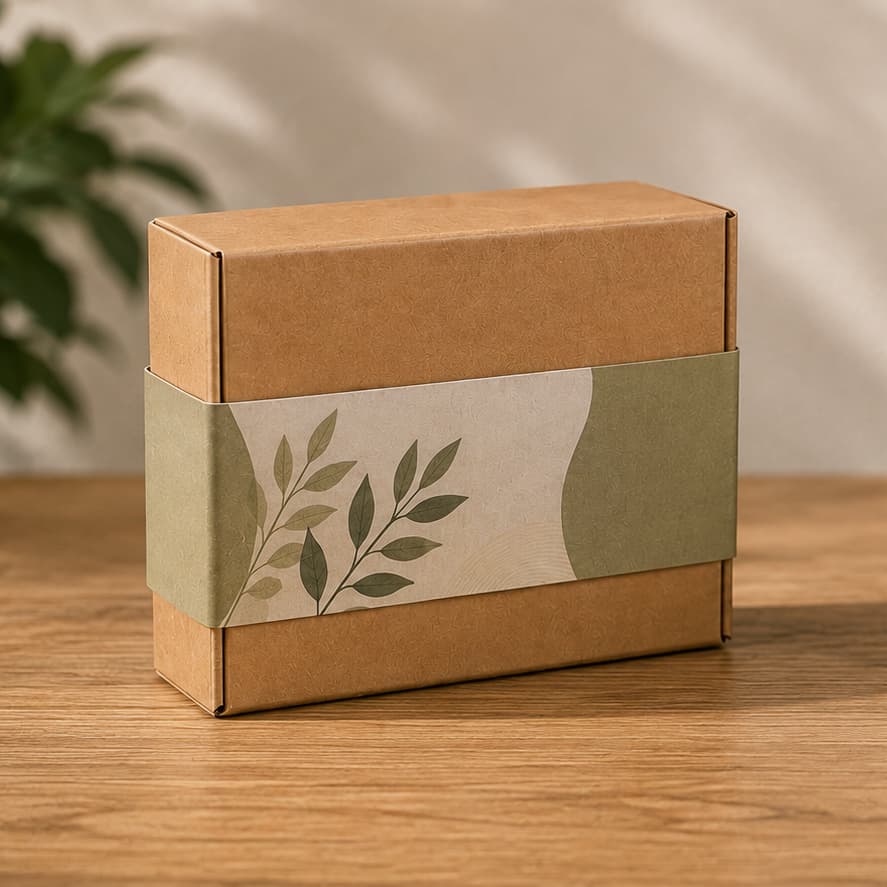 Belly band using minimal paper material on a product package