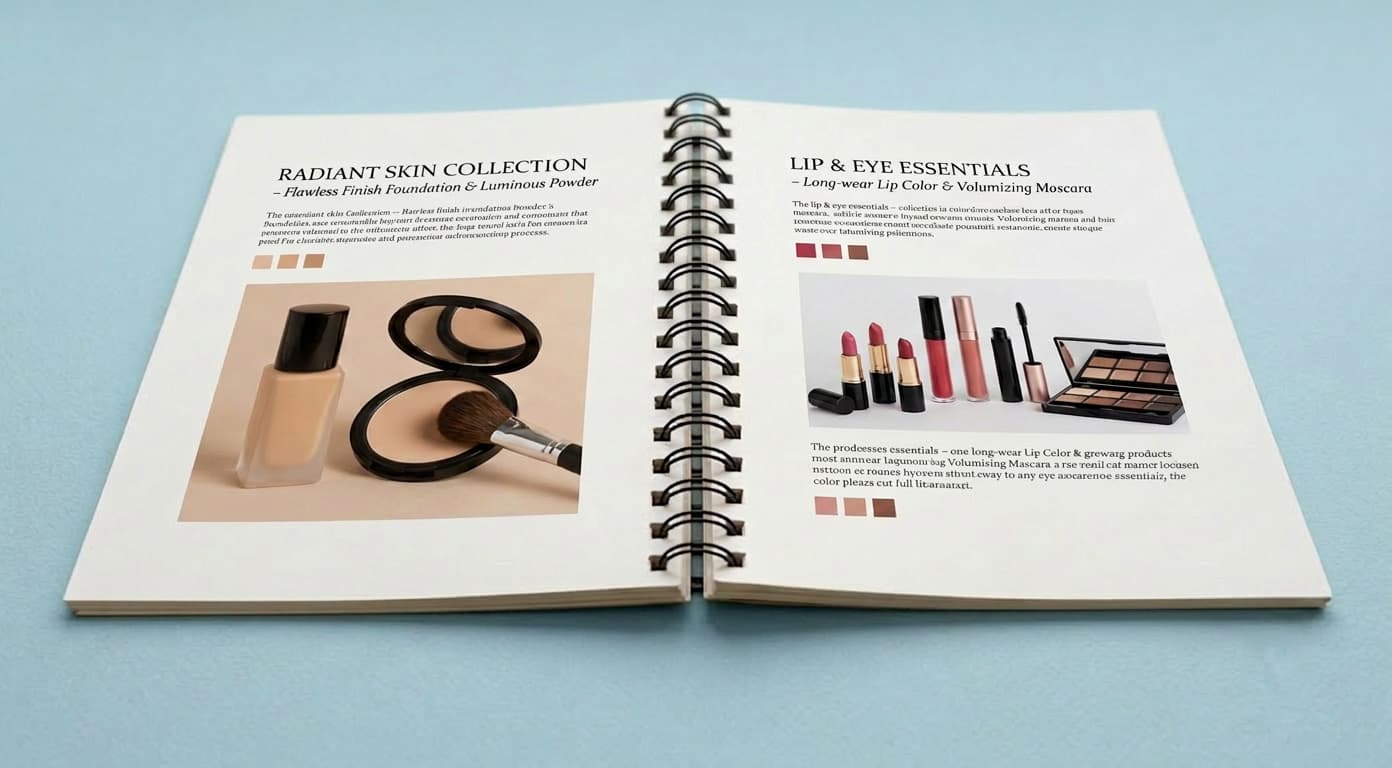 Open wire-o booklet showing full spread layout