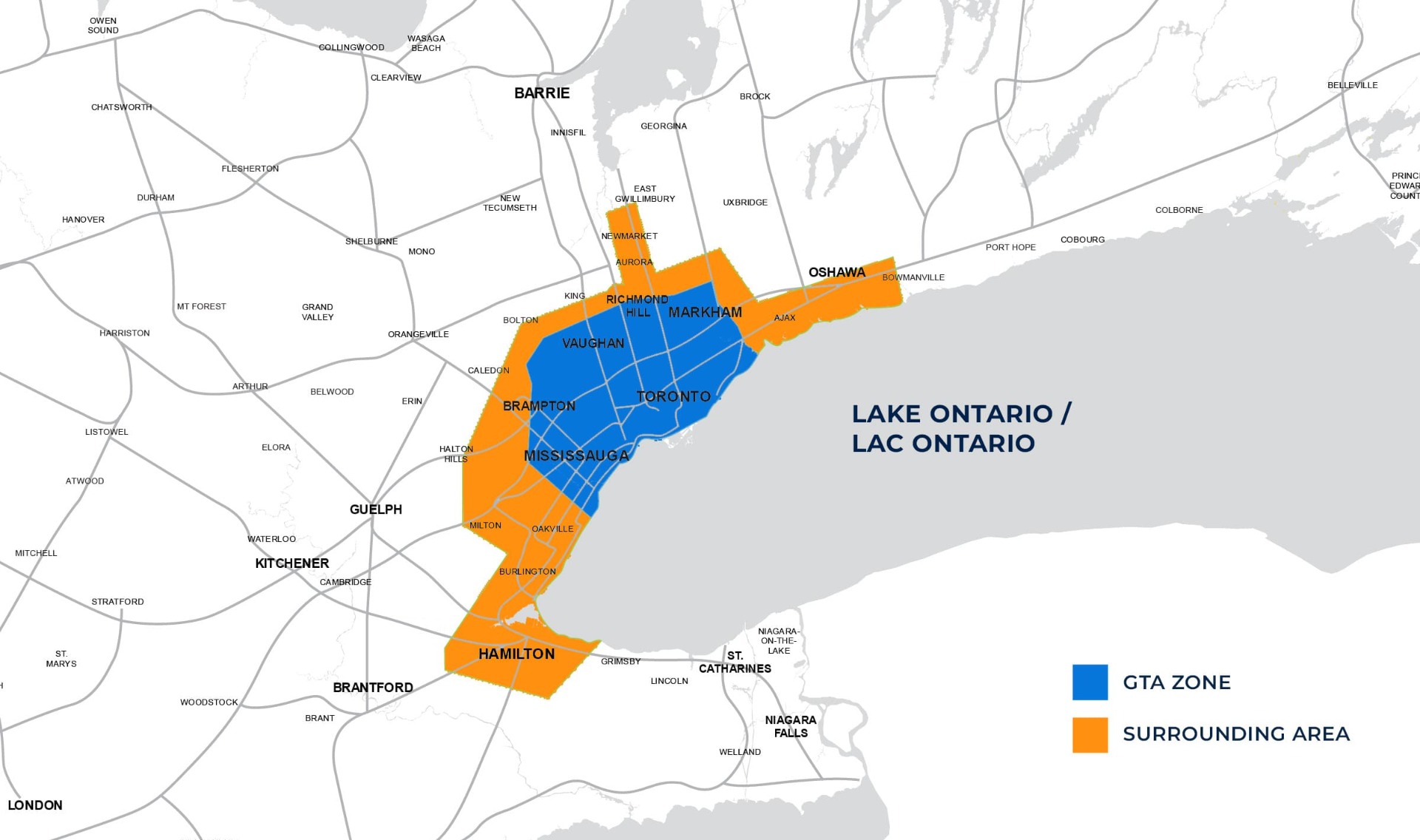 GTA Shipping Zones Map